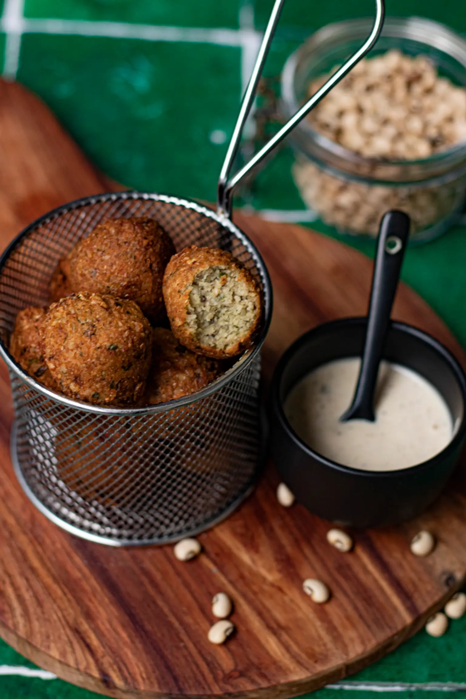 croquettes de niebe aux piments vegetariens