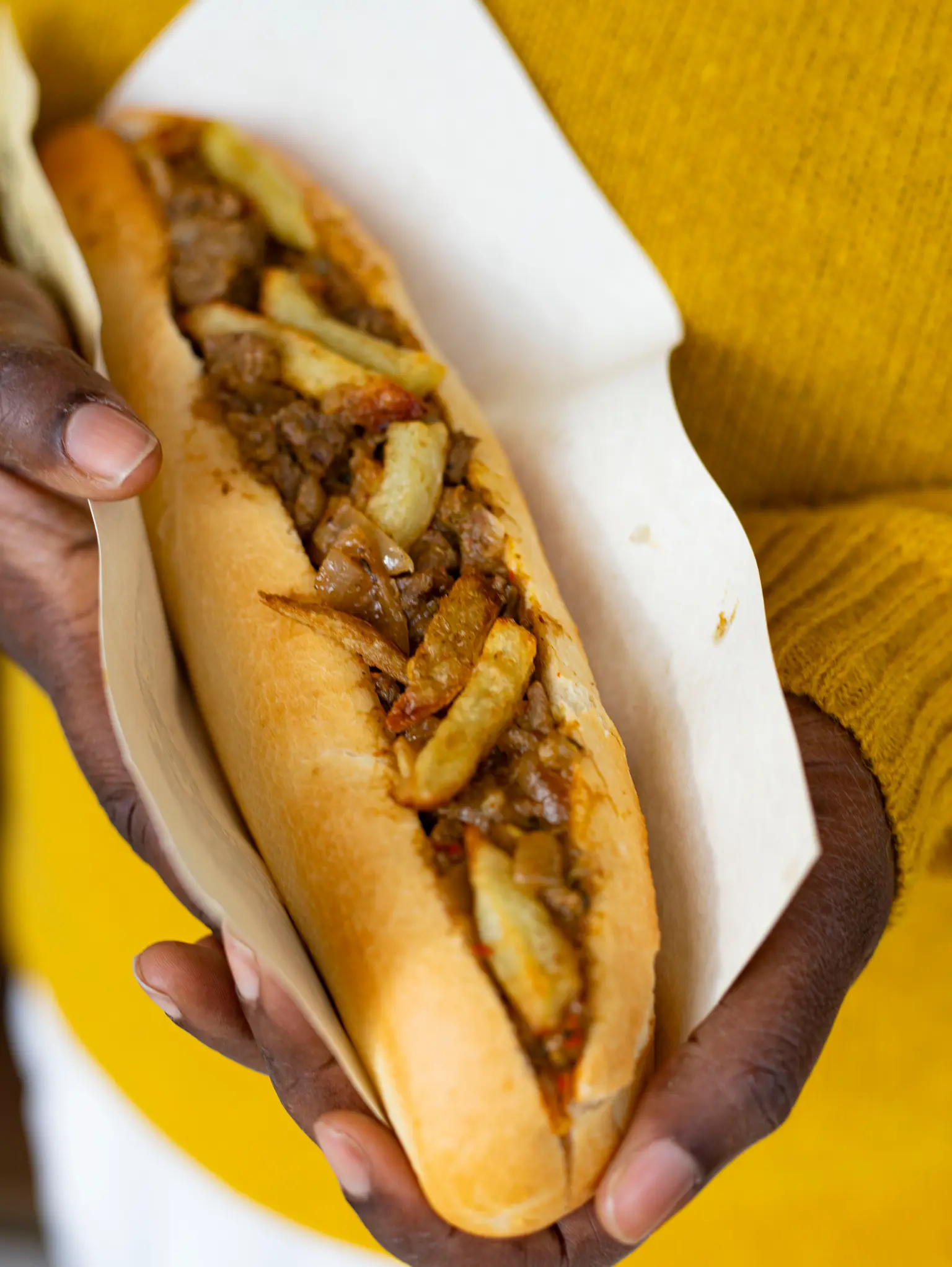 sandwich boeuf oignons frites