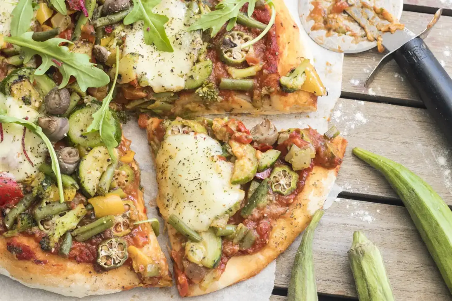 pizza vegetarienne au gombo