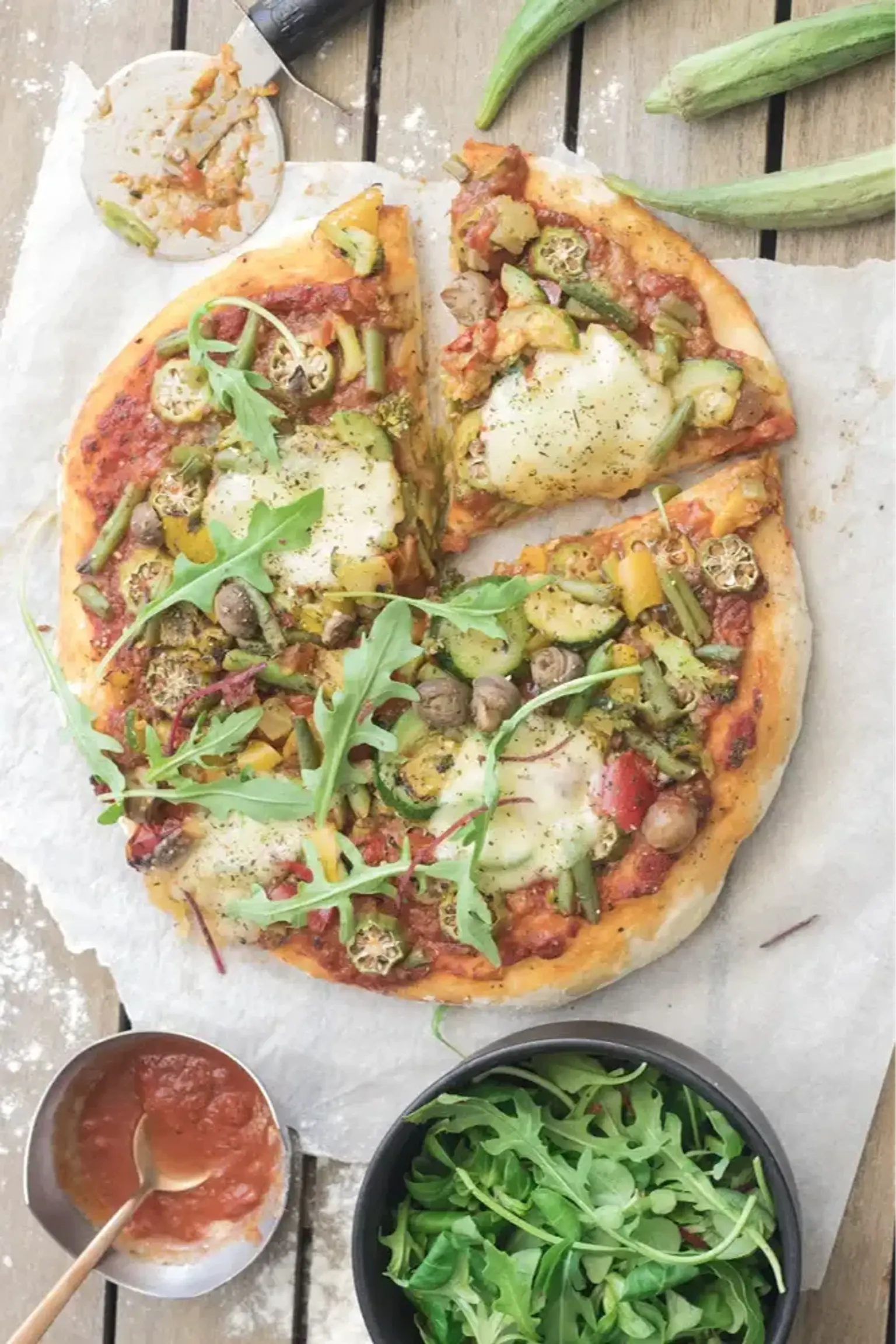 pizza vegetarienne au gombo